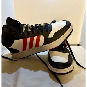 adidas HOOPS Mid 3.0 Youth Basketball Shoes Black/White/Red, Size 6